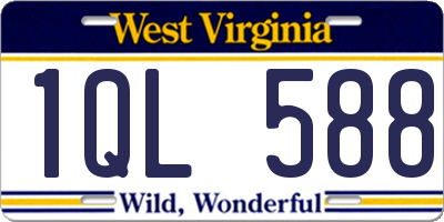 WV license plate 1QL588