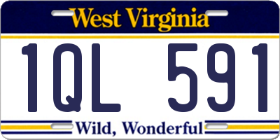 WV license plate 1QL591