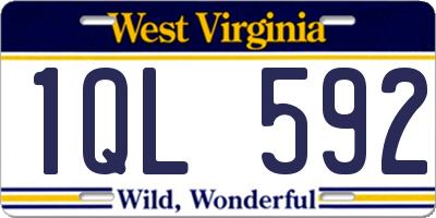 WV license plate 1QL592