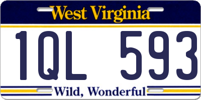 WV license plate 1QL593