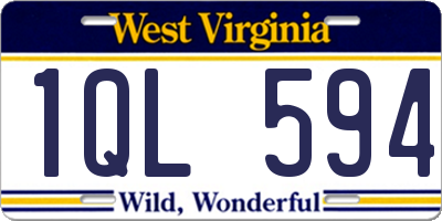 WV license plate 1QL594