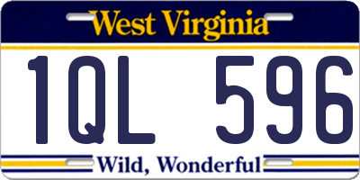 WV license plate 1QL596