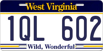 WV license plate 1QL602