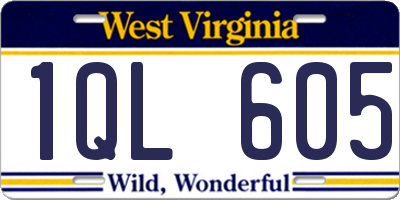 WV license plate 1QL605