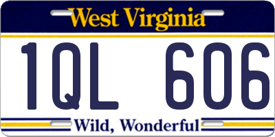 WV license plate 1QL606