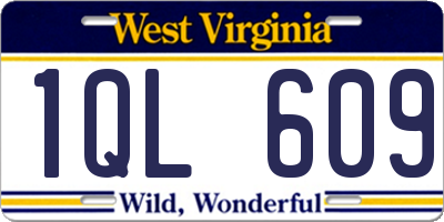 WV license plate 1QL609