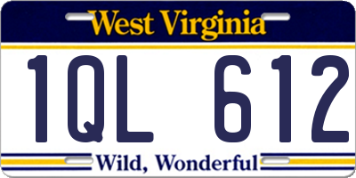 WV license plate 1QL612