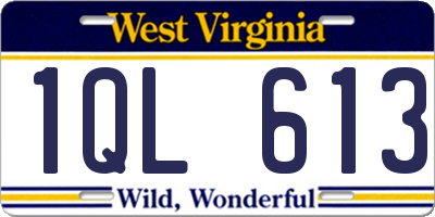 WV license plate 1QL613