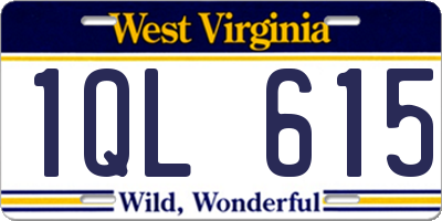 WV license plate 1QL615