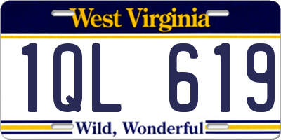 WV license plate 1QL619