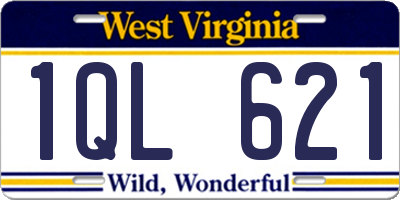 WV license plate 1QL621