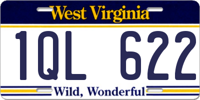 WV license plate 1QL622