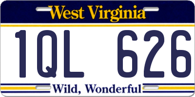 WV license plate 1QL626