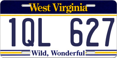 WV license plate 1QL627