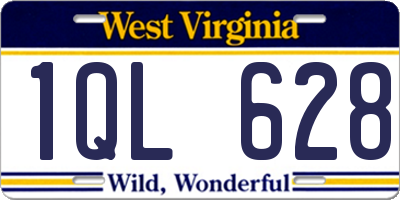 WV license plate 1QL628