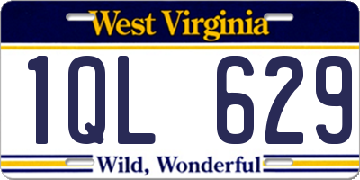 WV license plate 1QL629