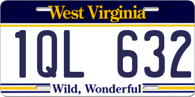 WV license plate 1QL632