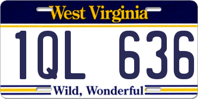 WV license plate 1QL636