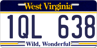 WV license plate 1QL638
