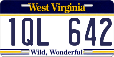 WV license plate 1QL642