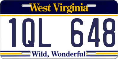 WV license plate 1QL648