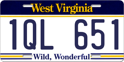 WV license plate 1QL651