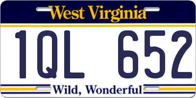 WV license plate 1QL652