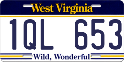 WV license plate 1QL653