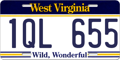 WV license plate 1QL655