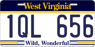 WV license plate 1QL656