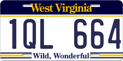 WV license plate 1QL664