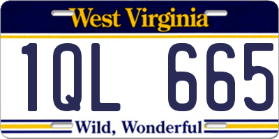 WV license plate 1QL665