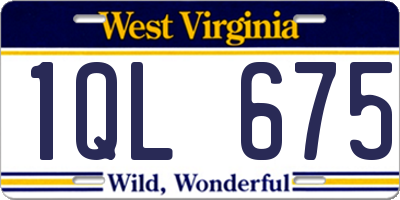 WV license plate 1QL675
