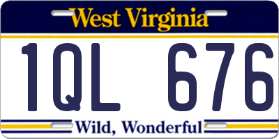 WV license plate 1QL676