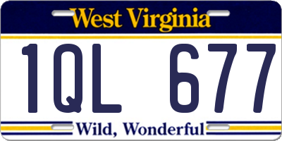 WV license plate 1QL677