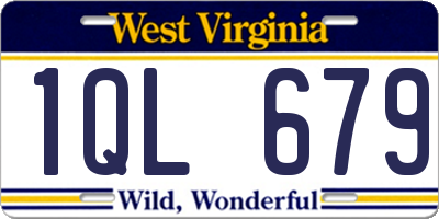 WV license plate 1QL679