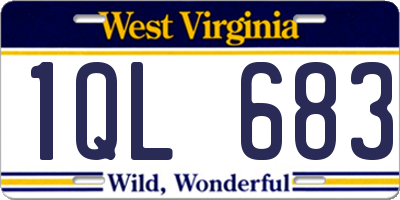 WV license plate 1QL683
