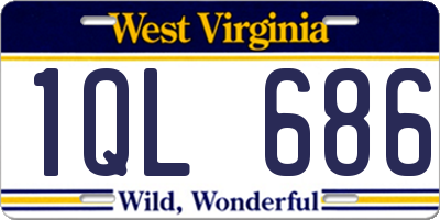 WV license plate 1QL686