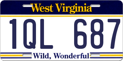 WV license plate 1QL687