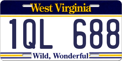 WV license plate 1QL688