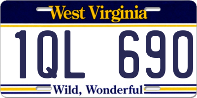 WV license plate 1QL690