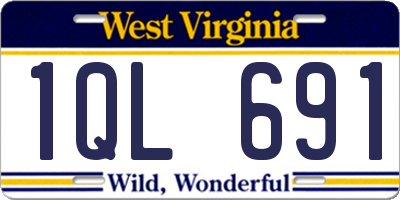WV license plate 1QL691