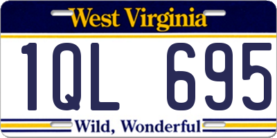 WV license plate 1QL695
