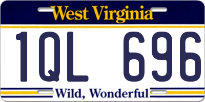 WV license plate 1QL696