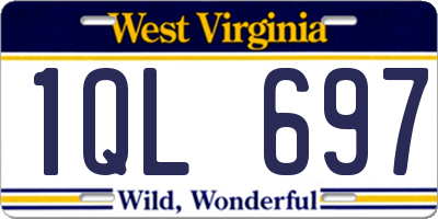 WV license plate 1QL697