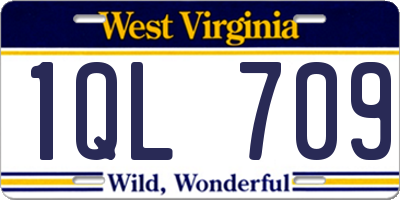 WV license plate 1QL709