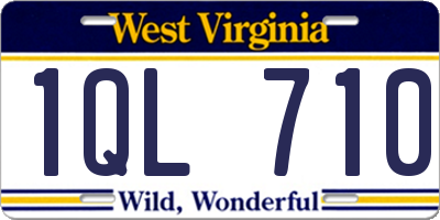 WV license plate 1QL710