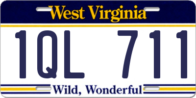 WV license plate 1QL711