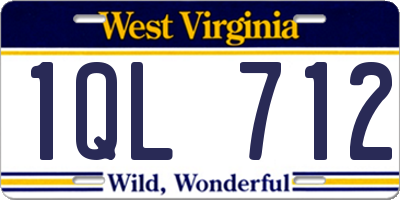 WV license plate 1QL712