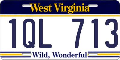 WV license plate 1QL713